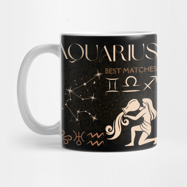 Aquarius Zodiac Compatibility Astrology Design by TuncGK