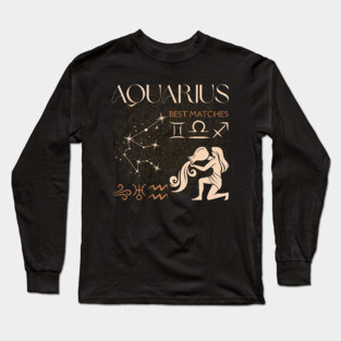 Aquarius Zodiac Compatibility Astrology Design Long Sleeve T-Shirt