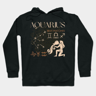 Aquarius Zodiac Compatibility Astrology Design Hoodie