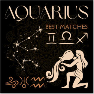 Aquarius Zodiac Compatibility Astrology Design Posters and Art