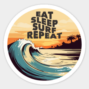 Eat Sleep Surf Repeat Sticker