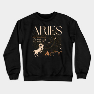 Aries Zodiac Sign Compatibility Astrology Design Crewneck Sweatshirt
