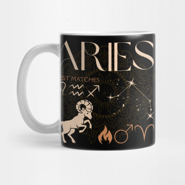 Aries Zodiac Sign Compatibility Astrology Design by TuncGK