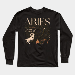 Aries Zodiac Sign Compatibility Astrology Design Long Sleeve T-Shirt