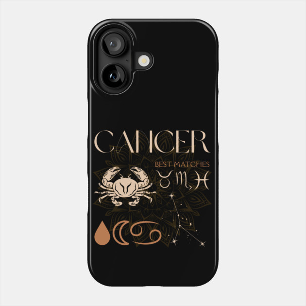 Cancer Horoscope Sign Celestial Zodiac Art Phone Case by TuncGK