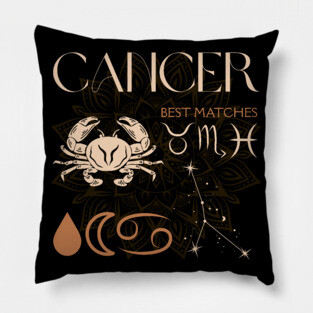 Cancer Horoscope Sign Celestial Zodiac Art Pillow