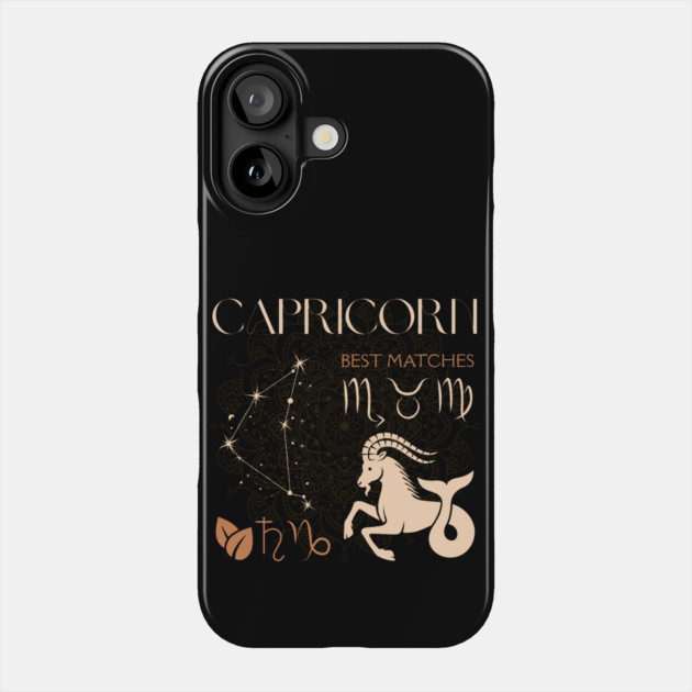 Capricorn Zodiac Sign Horoscope Celestial Art Phone Case by TuncGK