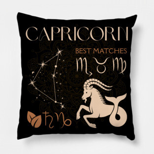 Capricorn Zodiac Sign Horoscope Celestial Art Pillow