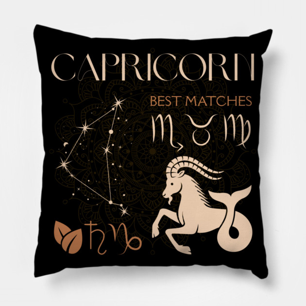 Capricorn Zodiac Sign Horoscope Celestial Art Pillow by TuncGK