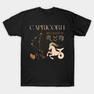 Capricorn Zodiac Sign Horoscope Celestial Art T-Shirt