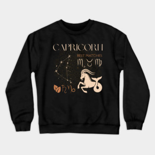 Capricorn Zodiac Sign Horoscope Celestial Art Crewneck Sweatshirt