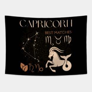 Capricorn Zodiac Sign Horoscope Celestial Art Tapestry