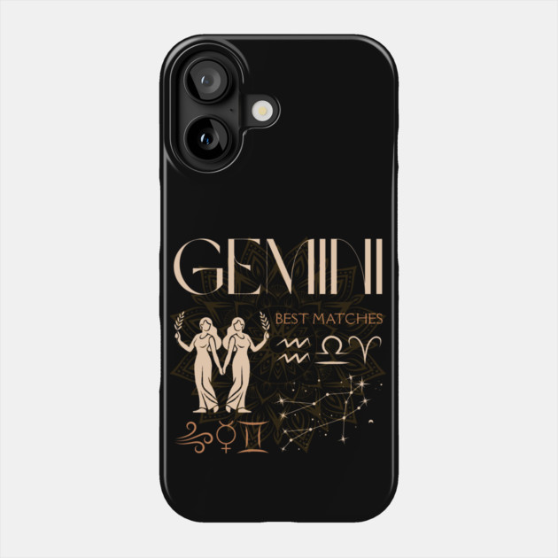 Gemini Zodiac Compatibility Horoscope Star Sign Phone Case by TuncGK