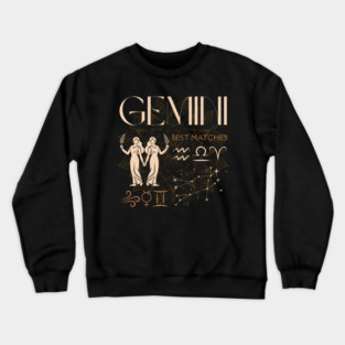 Gemini Zodiac Compatibility Horoscope Star Sign Crewneck Sweatshirt
