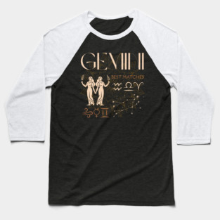 Gemini Zodiac Compatibility Horoscope Star Sign Baseball T-Shirt