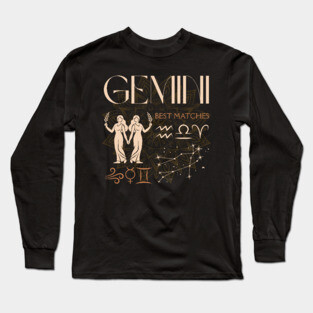 Gemini Zodiac Compatibility Horoscope Star Sign Long Sleeve T-Shirt