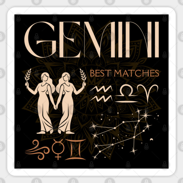 Gemini Zodiac Compatibility Horoscope Star Sign Sticker by TuncGK