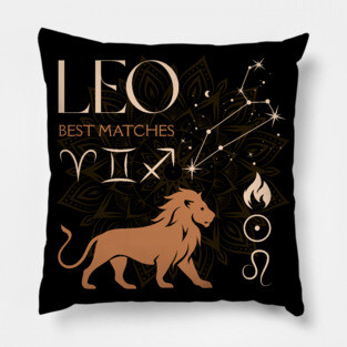 Leo Zodiac Horoscope Fire Sign Astrology Design Pillow