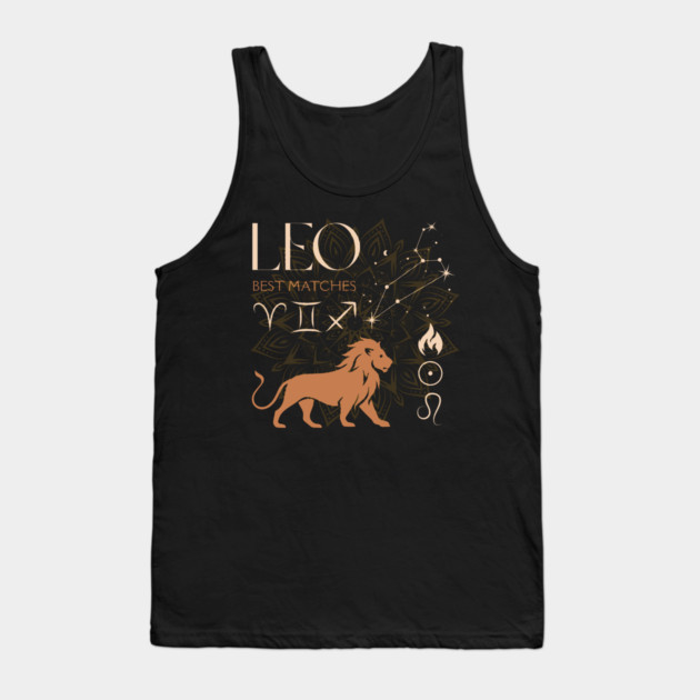 Leo Zodiac Horoscope Fire Sign Astrology Design Tank Top by TuncGK