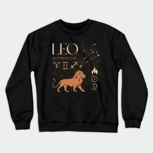 Leo Zodiac Horoscope Fire Sign Astrology Design Crewneck Sweatshirt