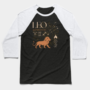 Leo Zodiac Horoscope Fire Sign Astrology Design Baseball T-Shirt
