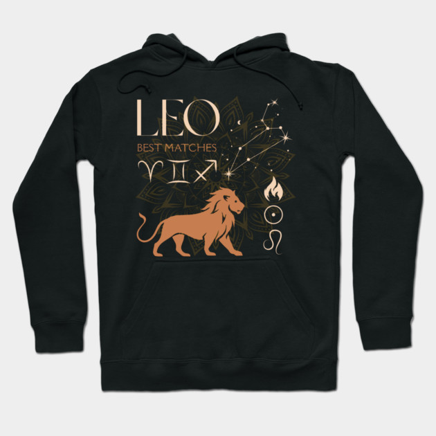 Leo Zodiac Horoscope Fire Sign Astrology Design Hoodie by TuncGK