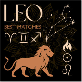 Leo Zodiac Horoscope Fire Sign Astrology Design Posters and Art