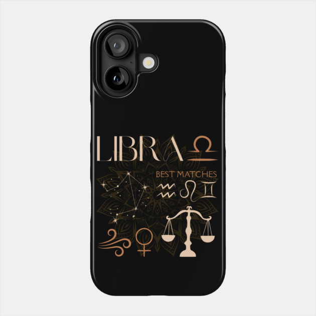 Libra Zodiac Sign Compatibility Celestial Astrology Phone Case by TuncGK