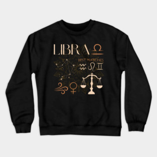 Libra Zodiac Sign Compatibility Celestial Astrology Crewneck Sweatshirt
