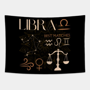 Libra Zodiac Sign Compatibility Celestial Astrology Tapestry