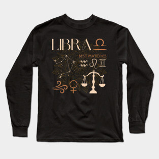 Libra Zodiac Sign Compatibility Celestial Astrology Long Sleeve T-Shirt