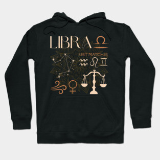 Libra Zodiac Sign Compatibility Celestial Astrology Hoodie