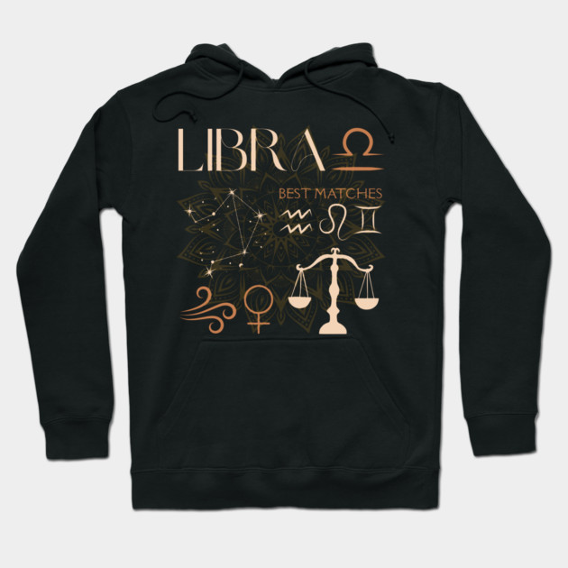 Libra Zodiac Sign Compatibility Celestial Astrology Hoodie by TuncGK