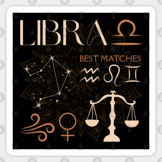 Libra Zodiac Sign Compatibility Celestial Astrology Sticker by TuncGK