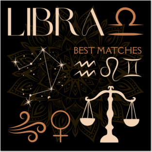 Libra Zodiac Sign Compatibility Celestial Astrology Posters and Art