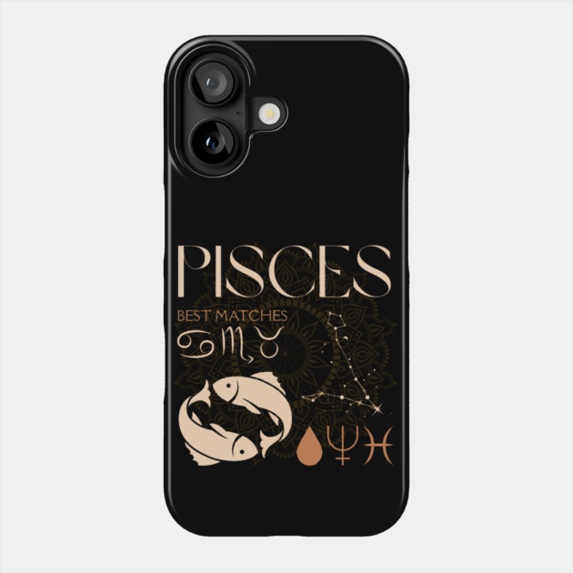 Pisces Horoscope Sign Celestial Zodiac Art Phone Case by TuncGK