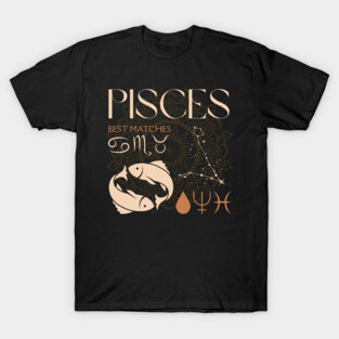 Pisces Horoscope Sign Celestial Zodiac Art T-Shirt