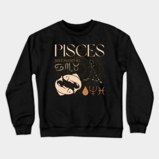 Pisces Horoscope Sign Celestial Zodiac Art Crewneck Sweatshirt