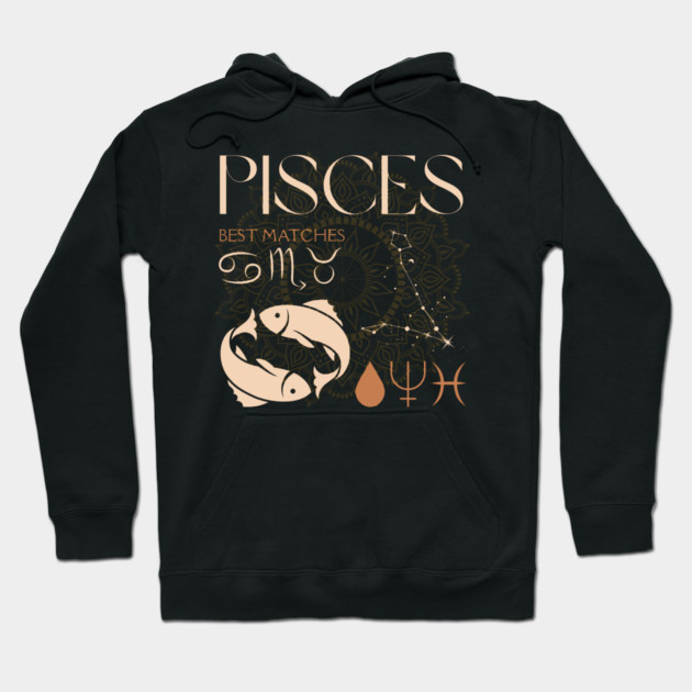 Pisces Horoscope Sign Celestial Zodiac Art Hoodie by TuncGK