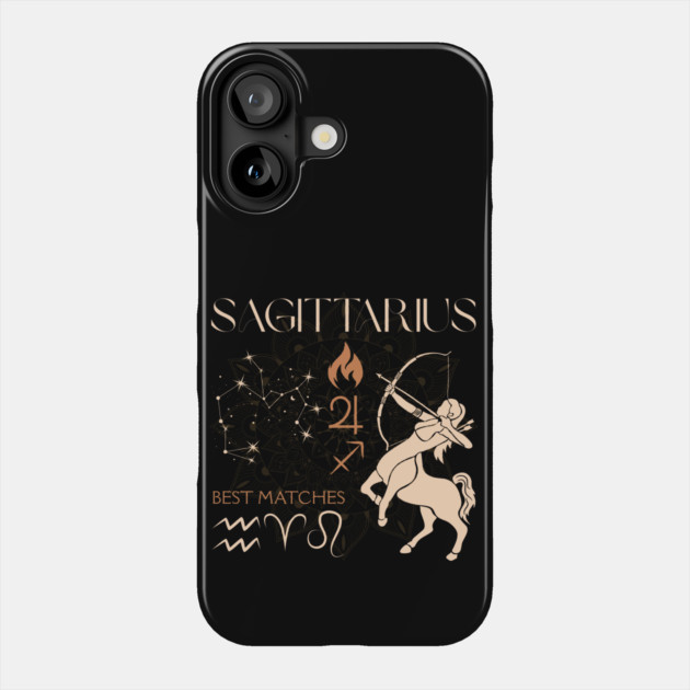 Sagittarius Zodiac Horoscope Fire Sign Design Phone Case by TuncGK