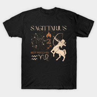 Sagittarius Zodiac Horoscope Fire Sign Design T-Shirt