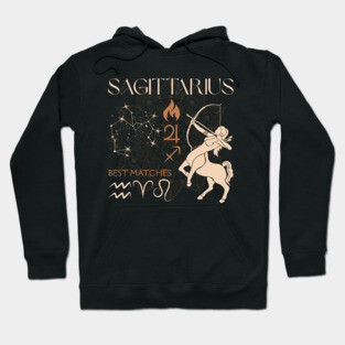 Sagittarius Zodiac Horoscope Fire Sign Design Hoodie