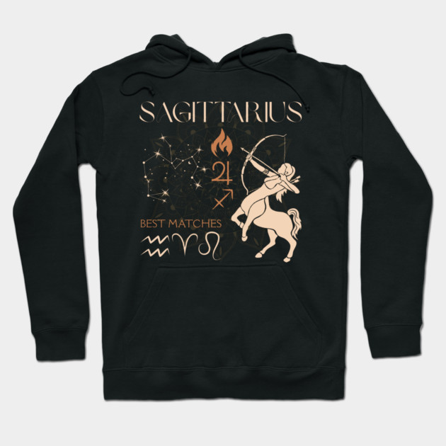 Sagittarius Zodiac Horoscope Fire Sign Design Hoodie by TuncGK
