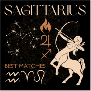 Sagittarius Zodiac Horoscope Fire Sign Design Posters and Art