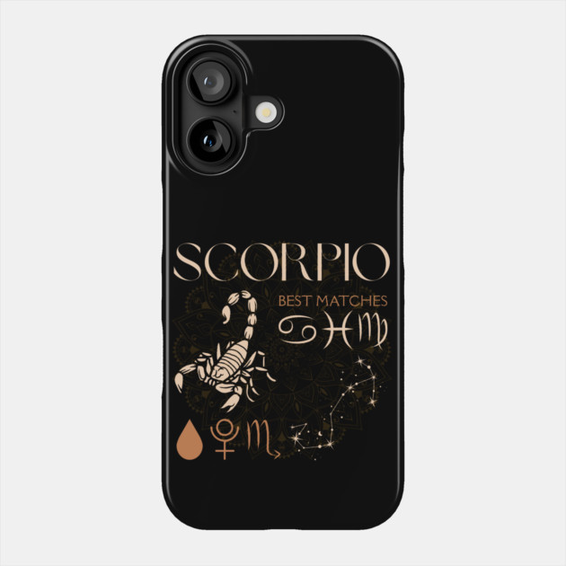 Scorpio Horoscope Sign Celestial Zodiac Art Phone Case by TuncGK