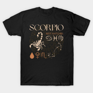 Scorpio Horoscope Sign Celestial Zodiac Art T-Shirt
