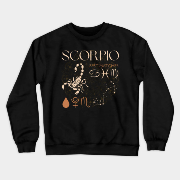 Scorpio Horoscope Sign Celestial Zodiac Art Crewneck Sweatshirt by TuncGK