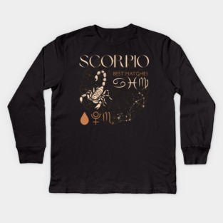 Scorpio Horoscope Sign Celestial Zodiac Art Kids Long Sleeve T-Shirt