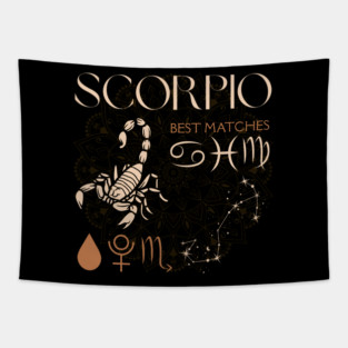 Scorpio Horoscope Sign Celestial Zodiac Art Tapestry