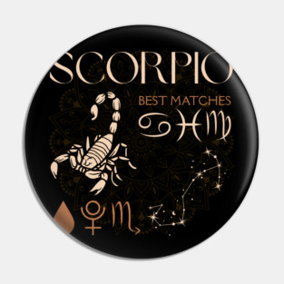 Scorpio Horoscope Sign Celestial Zodiac Art Pin
